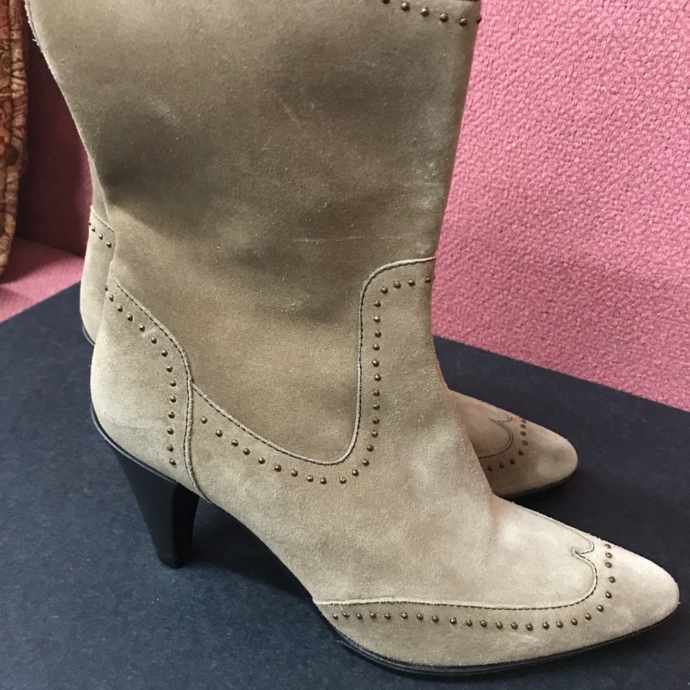 Tan stud boots